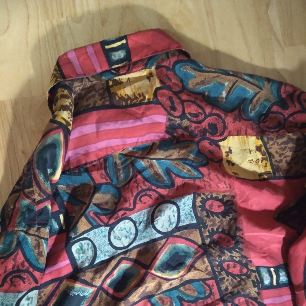 Vintage Stunt Collections Abstract Pattern Silk S… - image 6